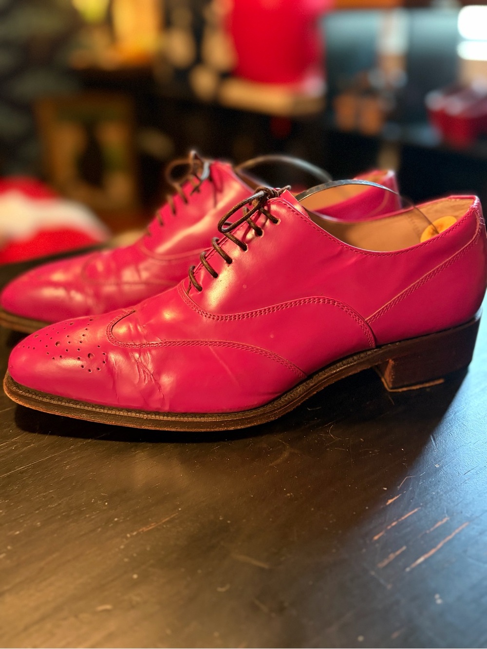 Paul Smith Magenta Leather Wingtips Women 7.5 Circa 2000